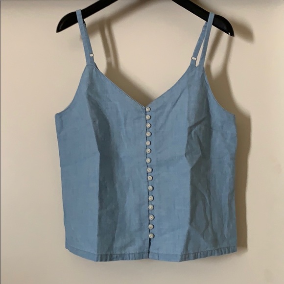 Madewell Denim Button-Down Cami Top - Picture 4 of 7